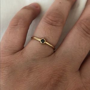 Mejuri Diamond Solo Ring Yellow Gold Black Diamond